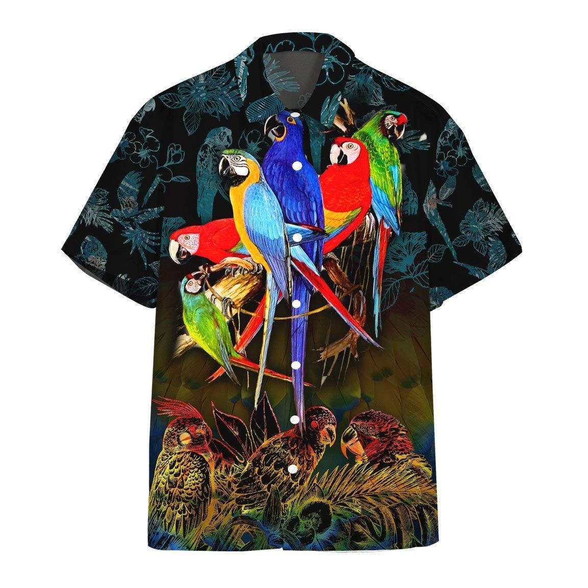 3D Parrot Aloha Hawaiian Shirt Colorful Short Sleeve Summer Beach Casual Shirt For Men And Women