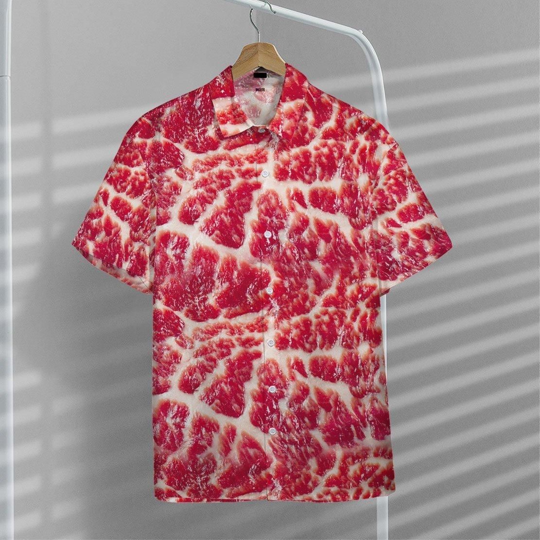 3D Raw Meat Aloha Hawaiian Shirt Colorful Short Sleeve Summer Beach Casual Shirt For Men And Women