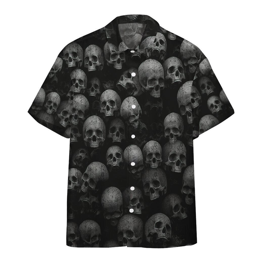3D Skull Aloha Hawaiian Shirt Colorful Short Sleeve Summer Beach Casual Shirt For Men And Women