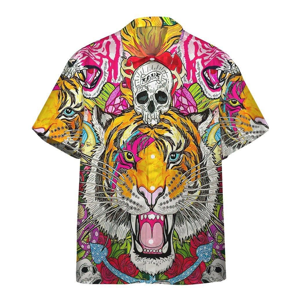 3D Tigers Tropical Aloha Hawaiian Shirt Colorful Short Sleeve Summer Beach Casual Shirt For Men And Women