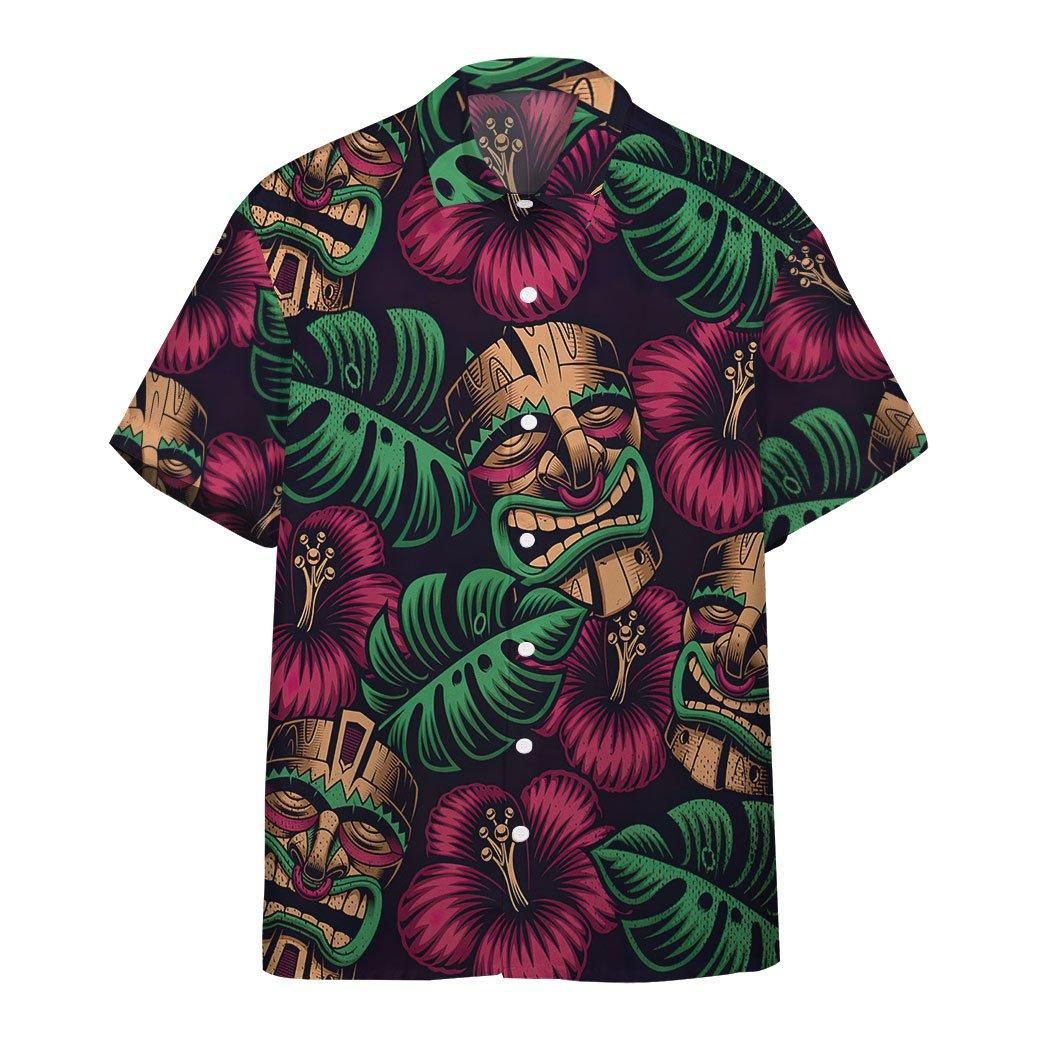 3D Tiki Mask Aloha Hawaiian Shirt Colorful Short Sleeve Summer Beach Casual Shirt For Men And Women