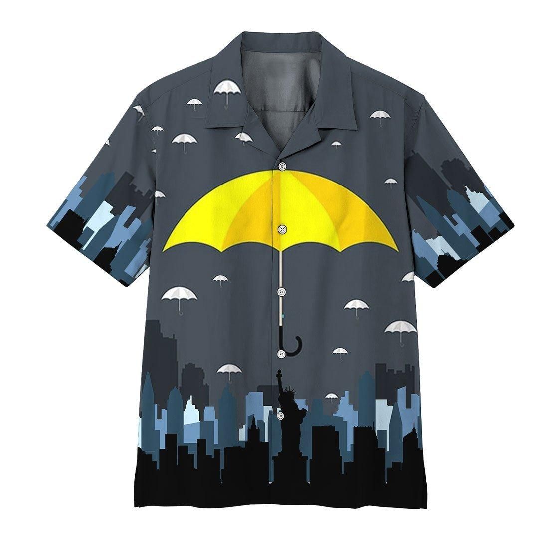 3D Yellow Umbrella Aloha Hawaiian Shirt Colorful Short Sleeve Summer Beach Casual Shirt For Men And Women