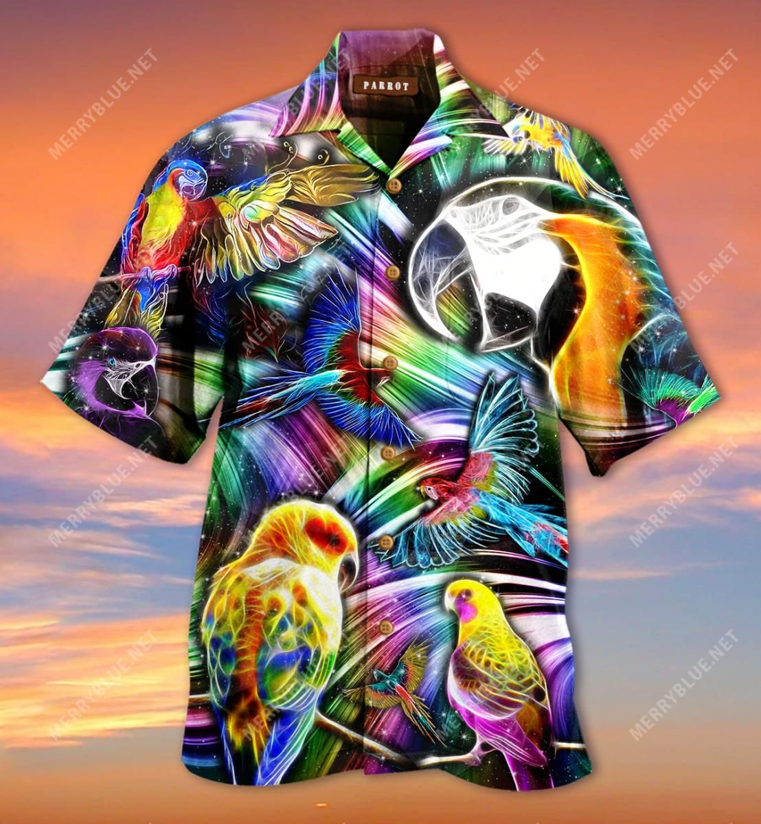 Amazing Parrot Aloha Hawaiian Shirt Colorful Short Sleeve Summer Beach Casual Shirt For Men And Women