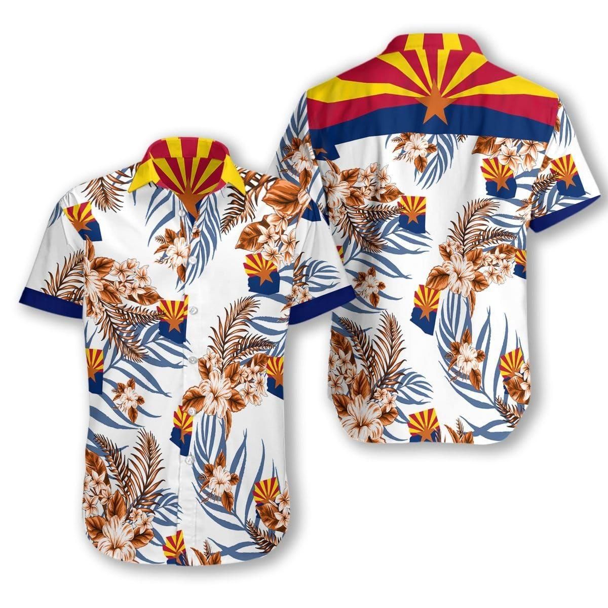 Arizona Proud Aloha Hawaiian Shirt Colorful Short Sleeve Summer Beach Casual Shirt For Men And Women