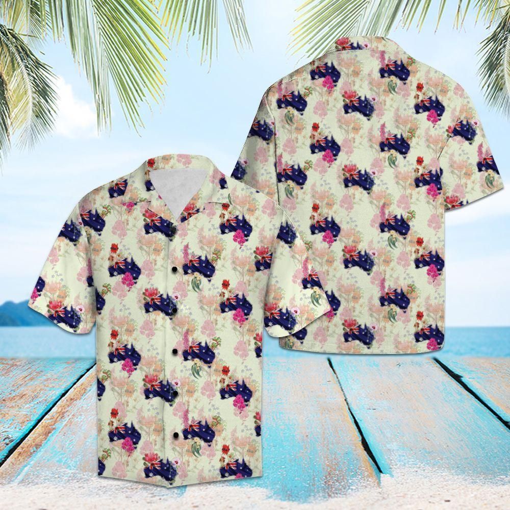 Australia Floral Aloha Hawaiian Shirt Colorful Short Sleeve Summer Beach Casual Shirt For Men And Women