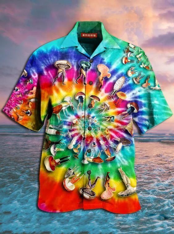 Awesome Mushroom Body Hippie Aloha Hawaiian Shirt Colorful Short Sleeve Summer Beach Casual Shirt For Men And Women