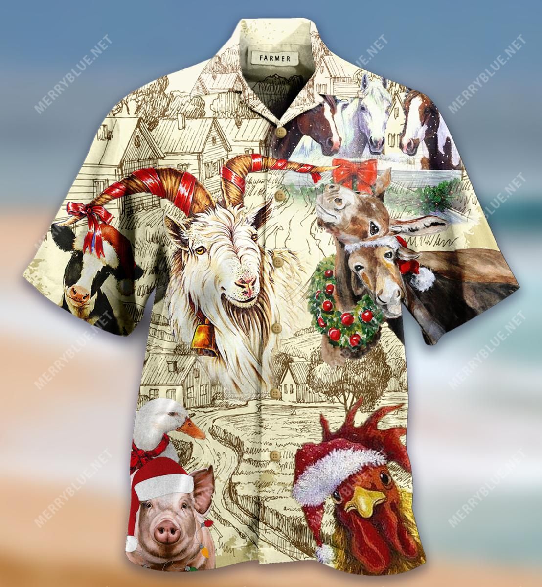 Christmas Begins On The Farm Aloha Hawaiian Shirt Colorful Short Sleeve Summer Beach Casual Shirt For Men And Women