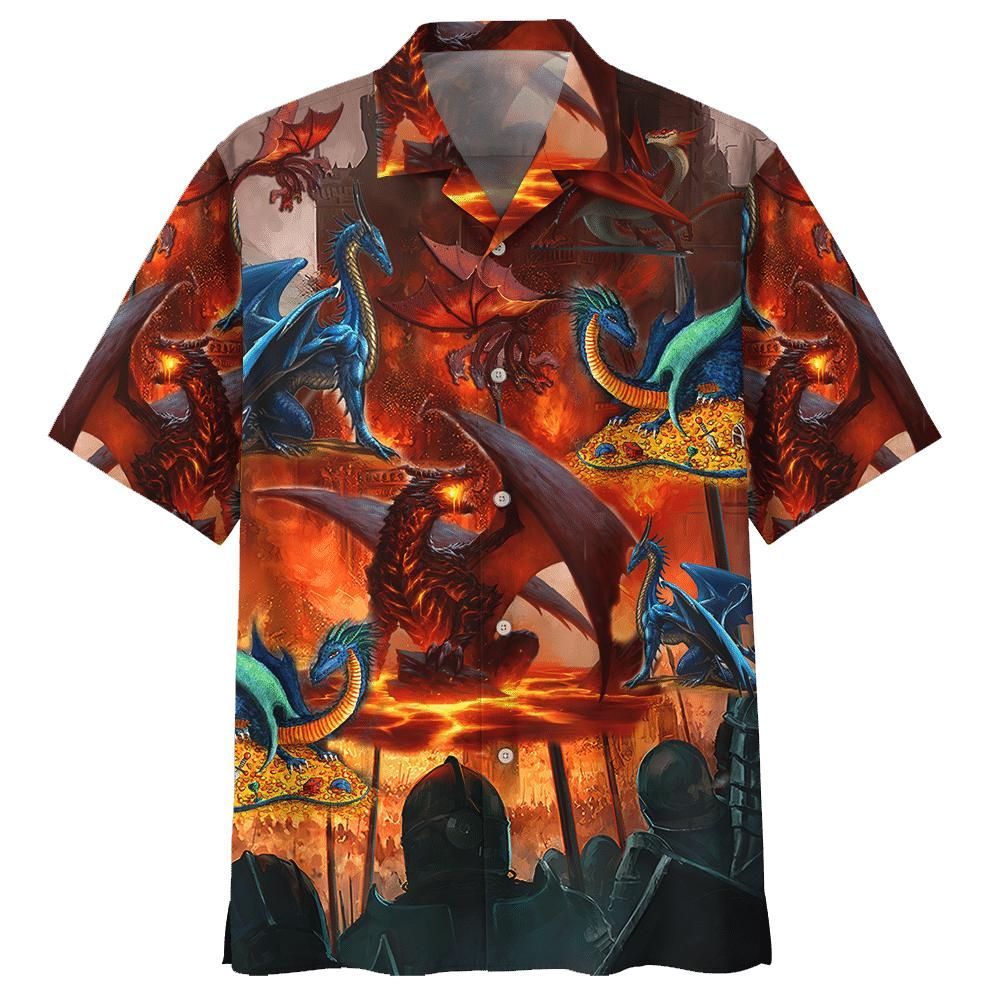 Dragon Aloha Hawaiian Shirt Colorful Short Sleeve Summer Beach Casual Shirt For Men And Women