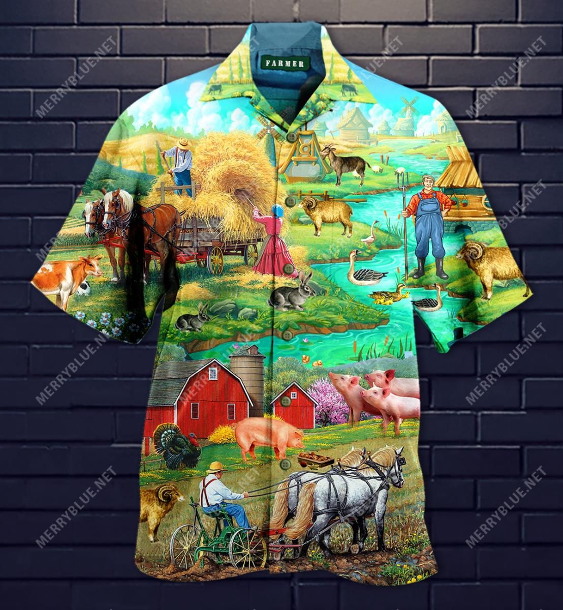 Farmer Is The Heaven Aloha Hawaiian Shirt Colorful Short Sleeve Summer Beach Casual Shirt For Men And Women