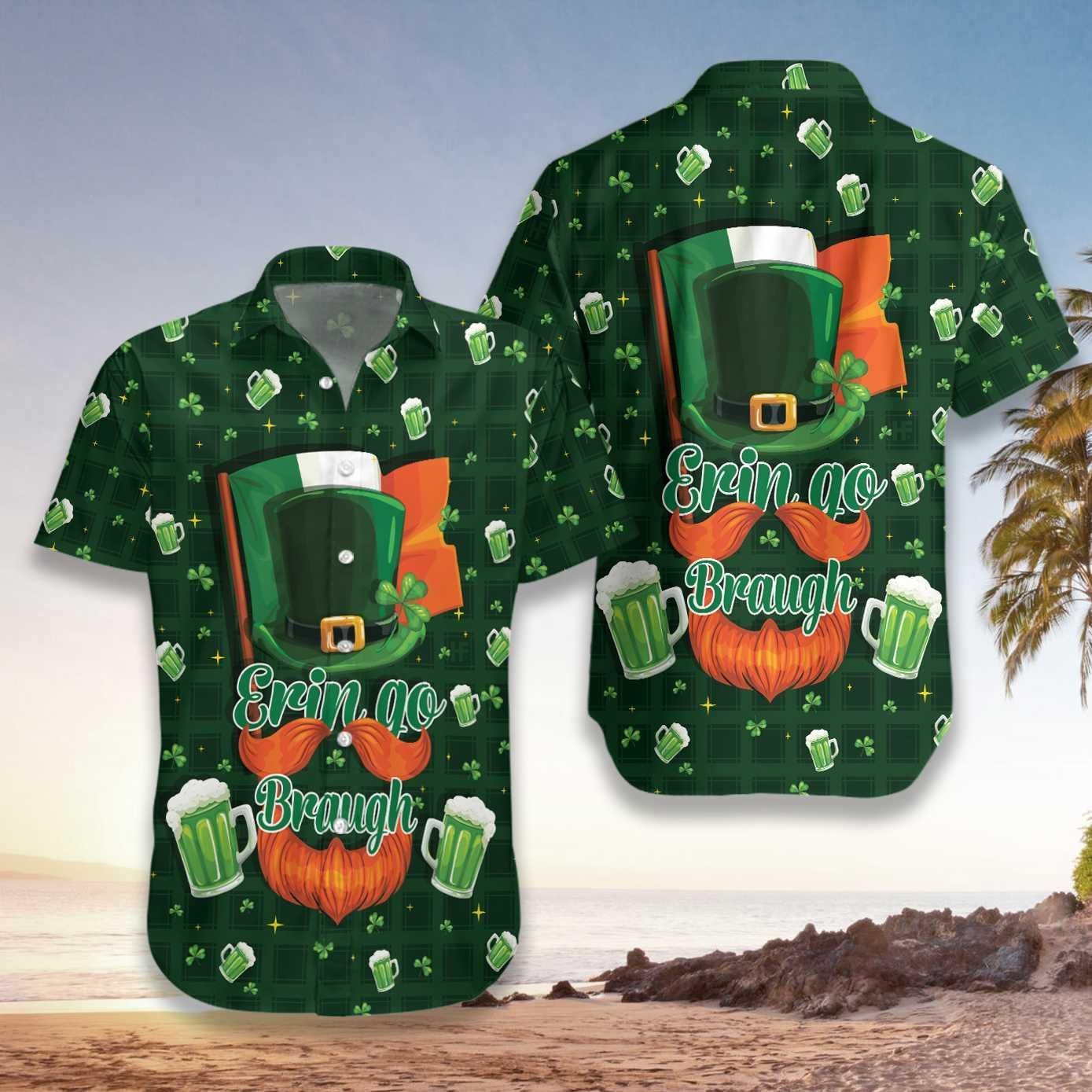 Forever Beer And Green Seamless Ireland Stpatrick'S Day Aloha Hawaiian Shirt Colorful Short Sleeve Summer Beach Casual Shirt