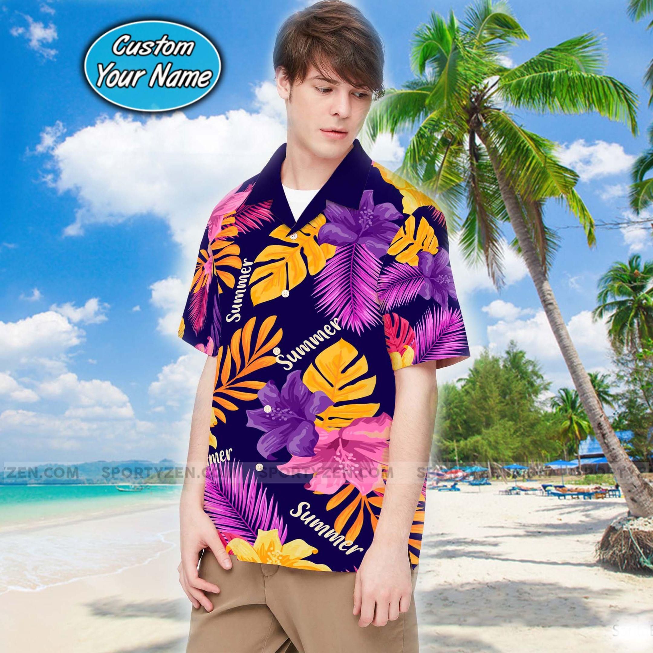 Funny Tropical Aloha Hawaiian Shirt Colorful Short Sleeve Summer Beach Casual Shirt For Men And Women