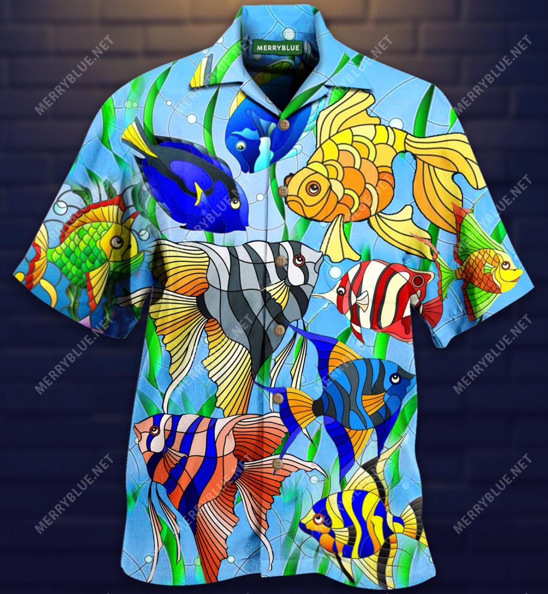 Gold Fish Don'T Bounce Aloha Hawaiian Shirt Colorful Short Sleeve Summer Beach Casual Shirt For Men And Women