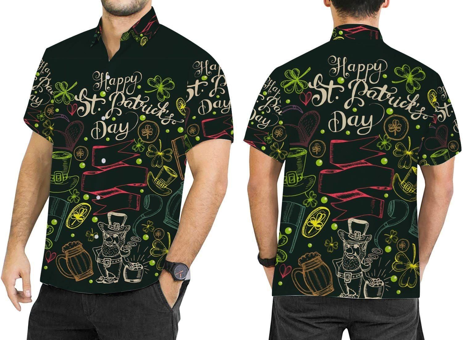 Happy St Patrick'S Day Irish Aloha Hawaiian Shirt Colorful Short Sleeve Summer Beach Casual Shirt For Men And Women