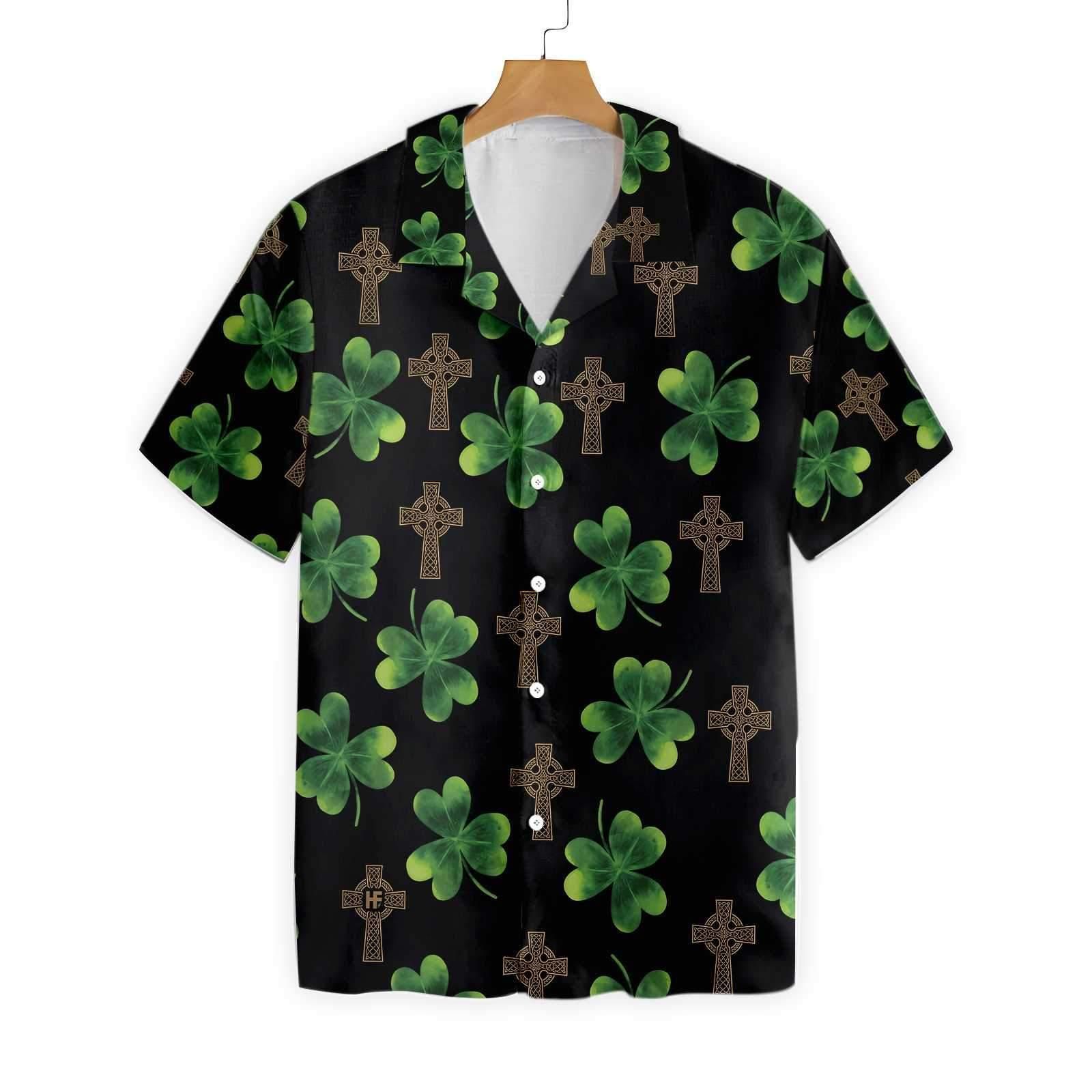 Hooligan Shamrock Irish Saint Patrick'S Day Aloha Hawaiian Shirt Colorful Short Sleeve Summer Beach Casual Shirt For Men And Women