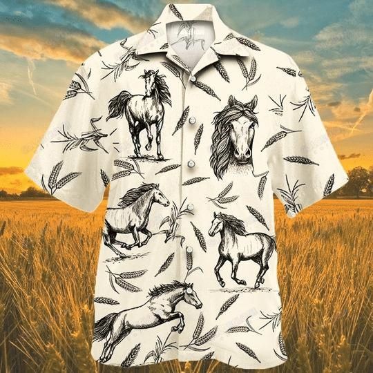 Horse Farm Lovers Aloha Hawaiian Shirt Colorful Short Sleeve Summer Beach Casual Shirt For Men And Women