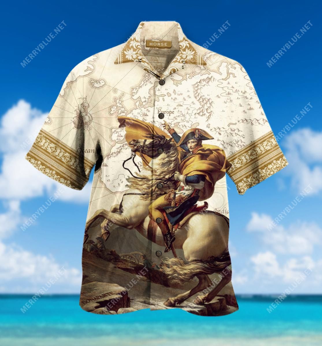 Horse Napoleon Aloha Hawaiian Shirt Colorful Short Sleeve Summer Beach Casual Shirt For Men And Women