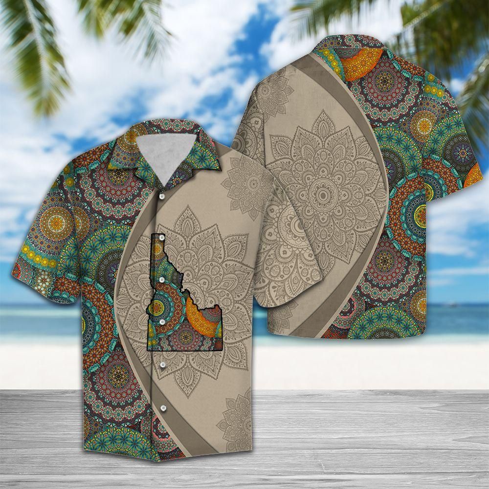 Idaho Mandala Aloha Hawaiian Shirt Colorful Short Sleeve Summer Beach Casual Shirt For Men And Women