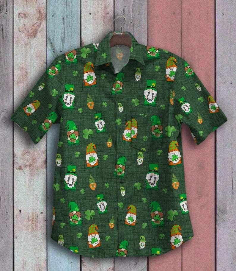 Irish Gnome Happy St Patrick'S Day Aloha Hawaiian Shirt Colorful Short Sleeve Summer Beach Casual Shirt For Men And Women
