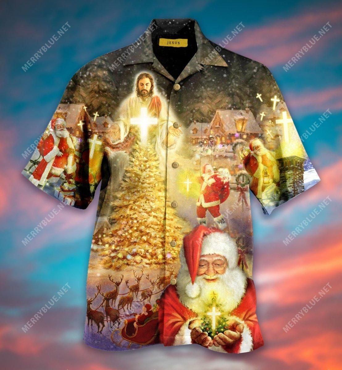 Jesus Is The Magic Of Christmas Aloha Hawaiian Shirt Colorful Short Sleeve Summer Beach Casual Shirt For Men And Women