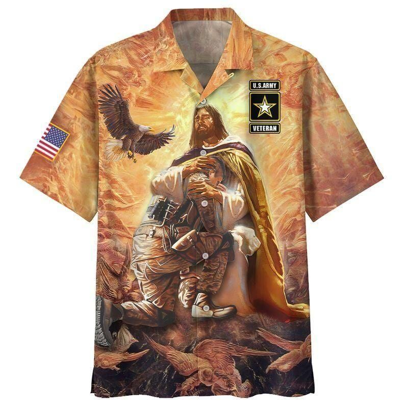 Jesus Save Veteran Memorial Day Aloha Hawaiian Shirt Colorful Short Sleeve Summer Beach Casual Shirt For Men And Women