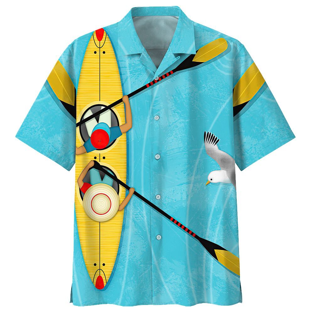 Kayak Bird Aloha Hawaiian Shirt Colorful Short Sleeve Summer Beach Casual Shirt For Men And Women