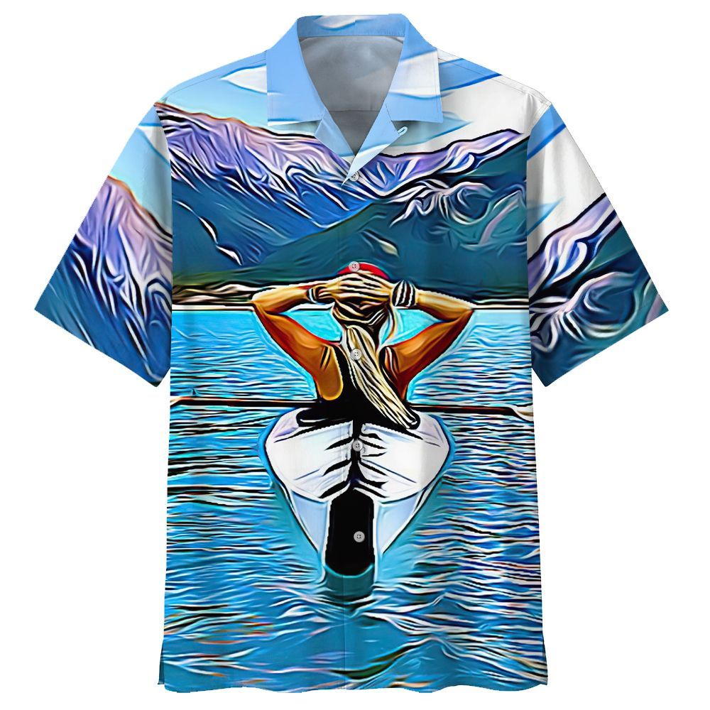 Kayak Girl Aloha Hawaiian Shirt Colorful Short Sleeve Summer Beach Casual Shirt For Men And Women