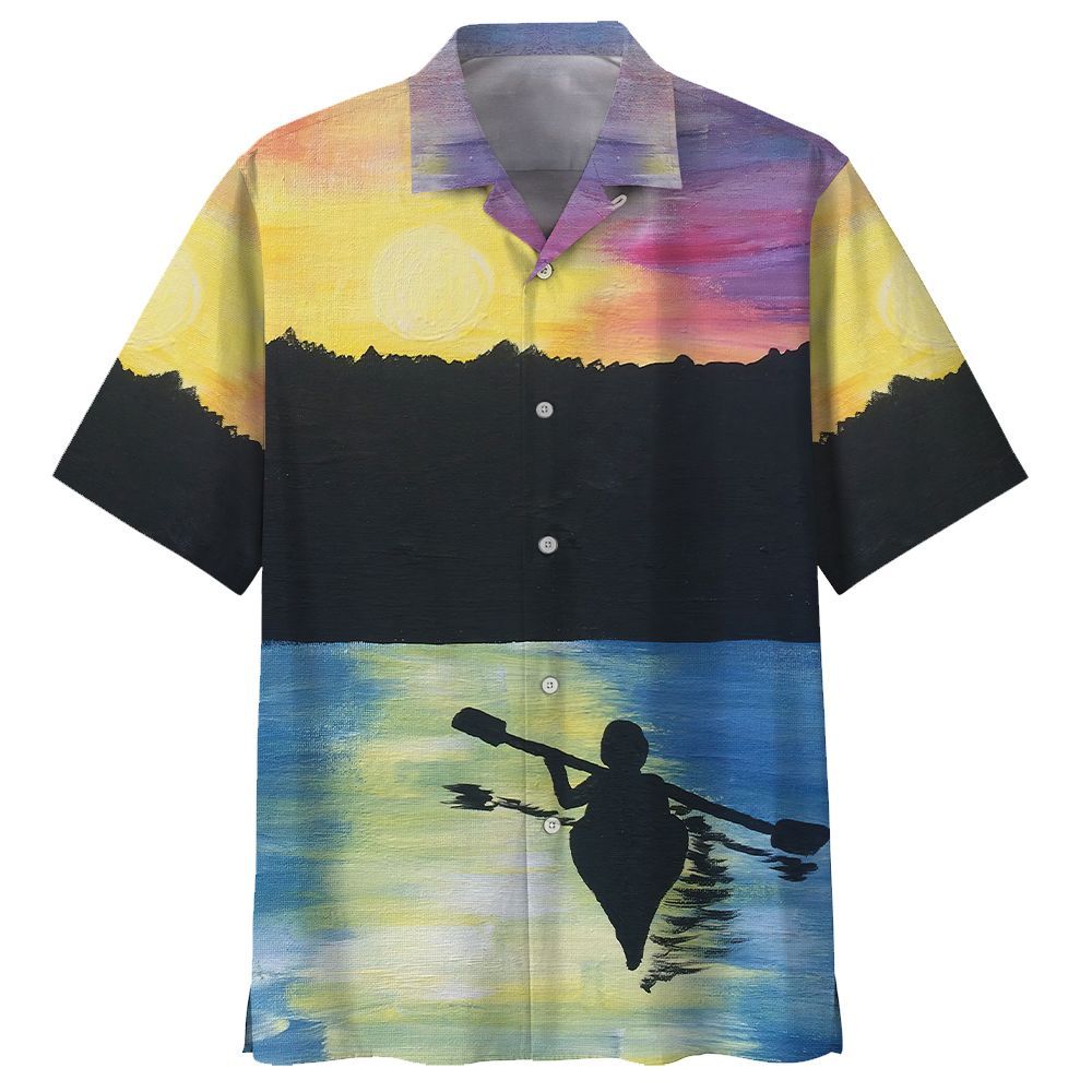 Kayak Sunset Aloha Hawaiian Shirt Colorful Short Sleeve Summer Beach Casual Shirt For Men And Women