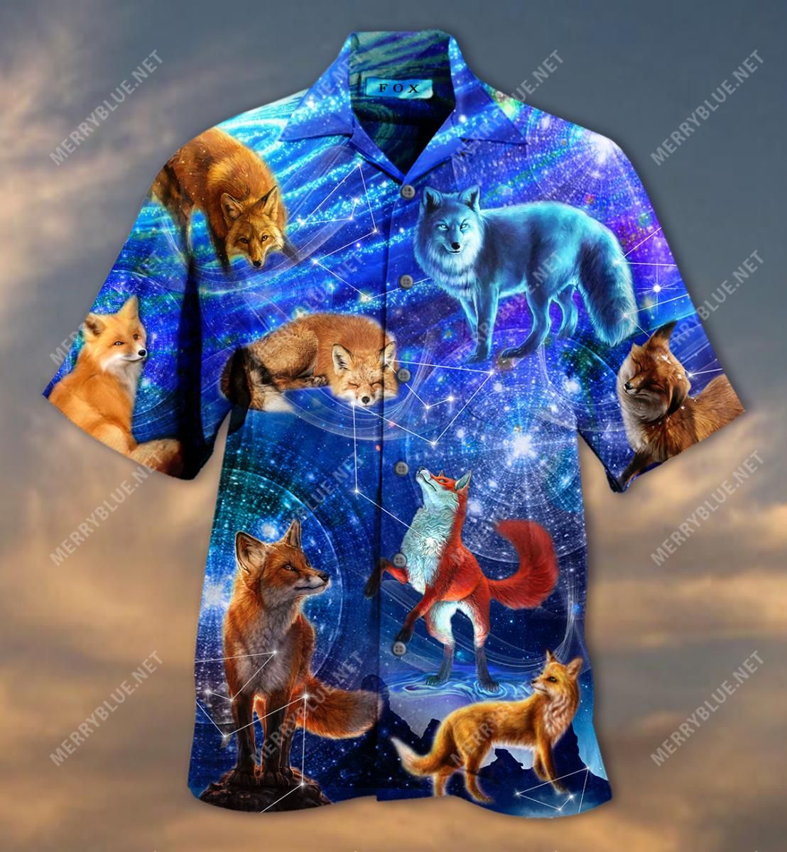 Let'S Fox Bring To You Flying In The Galaxy Aloha Hawaiian Shirt Colorful Short Sleeve Summer Beach Casual Shirt For Men And Women