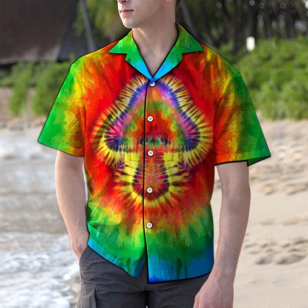 Mushroom Tie Dye Aloha Hawaiian Shirt Colorful Short Sleeve Summer Beach Casual Shirt For Men And Women