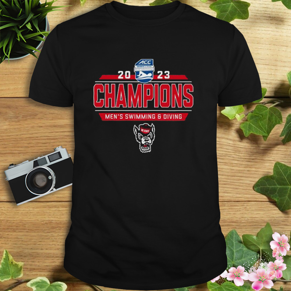 North Carolina State Wolfpack 2023 ACC Men’s Swimming and Diving Champions T-Shirt