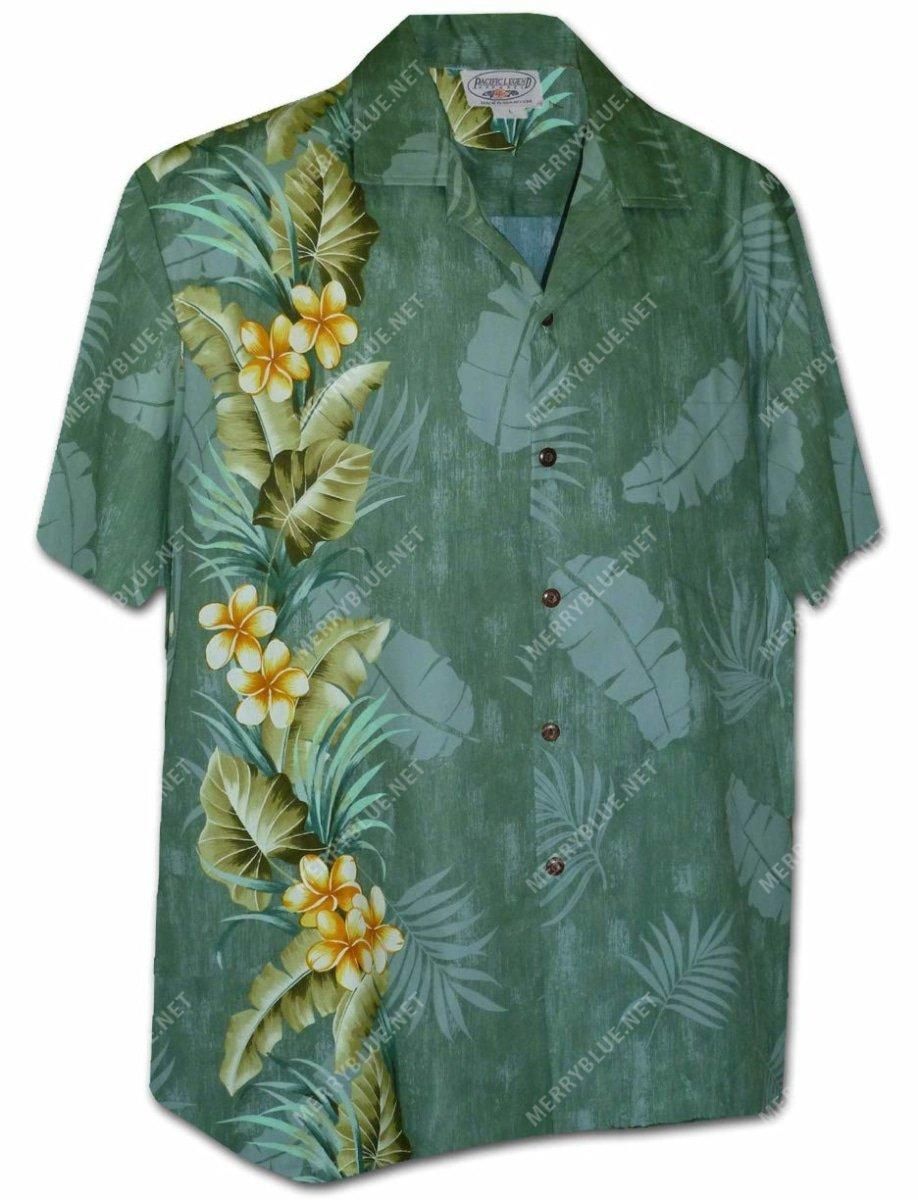 Pacific Legend Tropical Plumeria Single Panel Men'S Aloha Hawaiian Shirt Colorful Short Sleeve Summer Beach Casual Shirt For Men And Womens