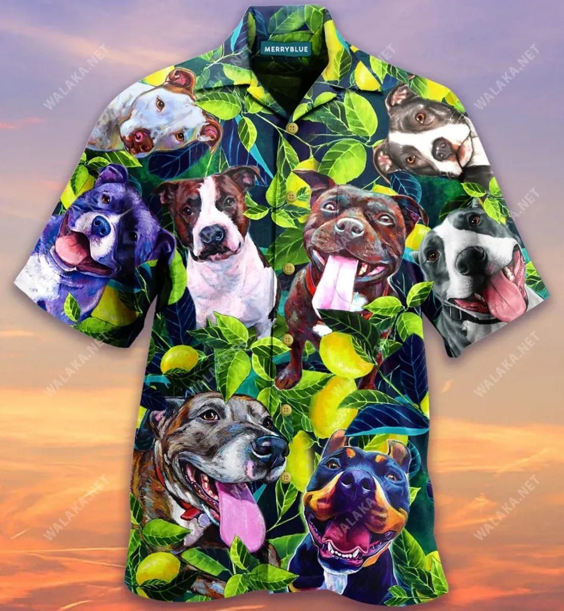 Pit Bull On The Lemon Tree Aloha Hawaiian Shirt Colorful Short Sleeve Summer Beach Casual Shirt For Men And Women