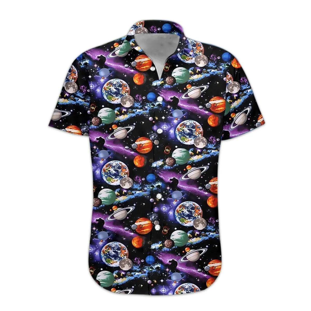 Planet Solar System Aloha Hawaiian Shirt Colorful Short Sleeve Summer Beach Casual Shirt For Men And Women