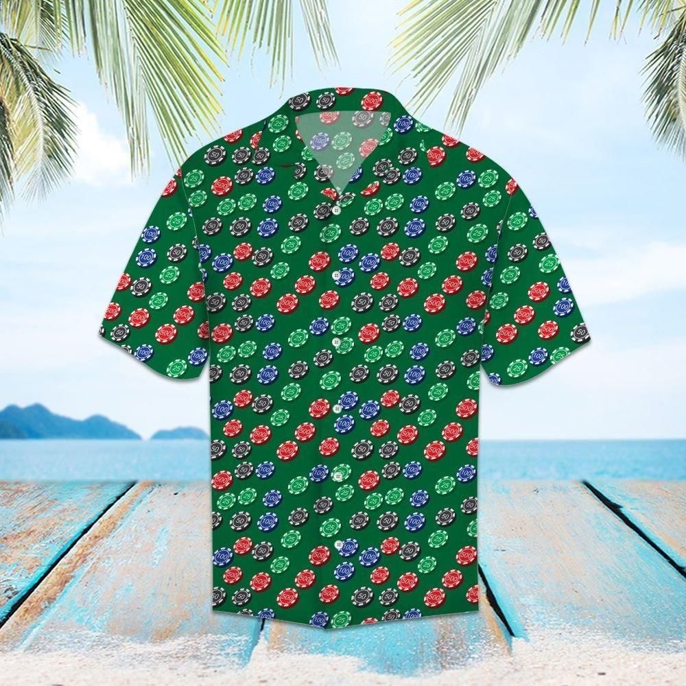 Poker Chips Aloha Hawaiian Shirt Colorful Short Sleeve Summer Beach Casual Shirt For Men And Women