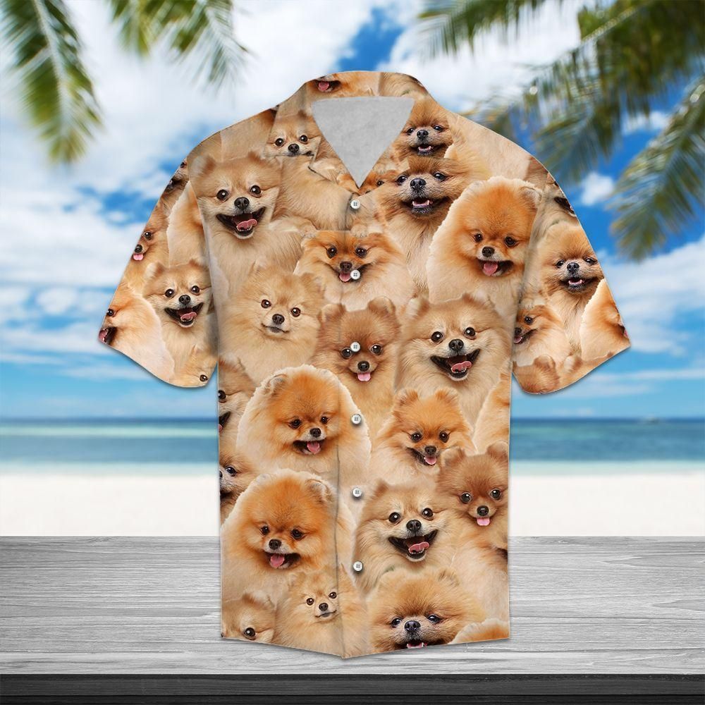 Pomeranian Aloha Hawaiian Shirt Colorful Short Sleeve Summer Beach Casual Shirt For Men And Women