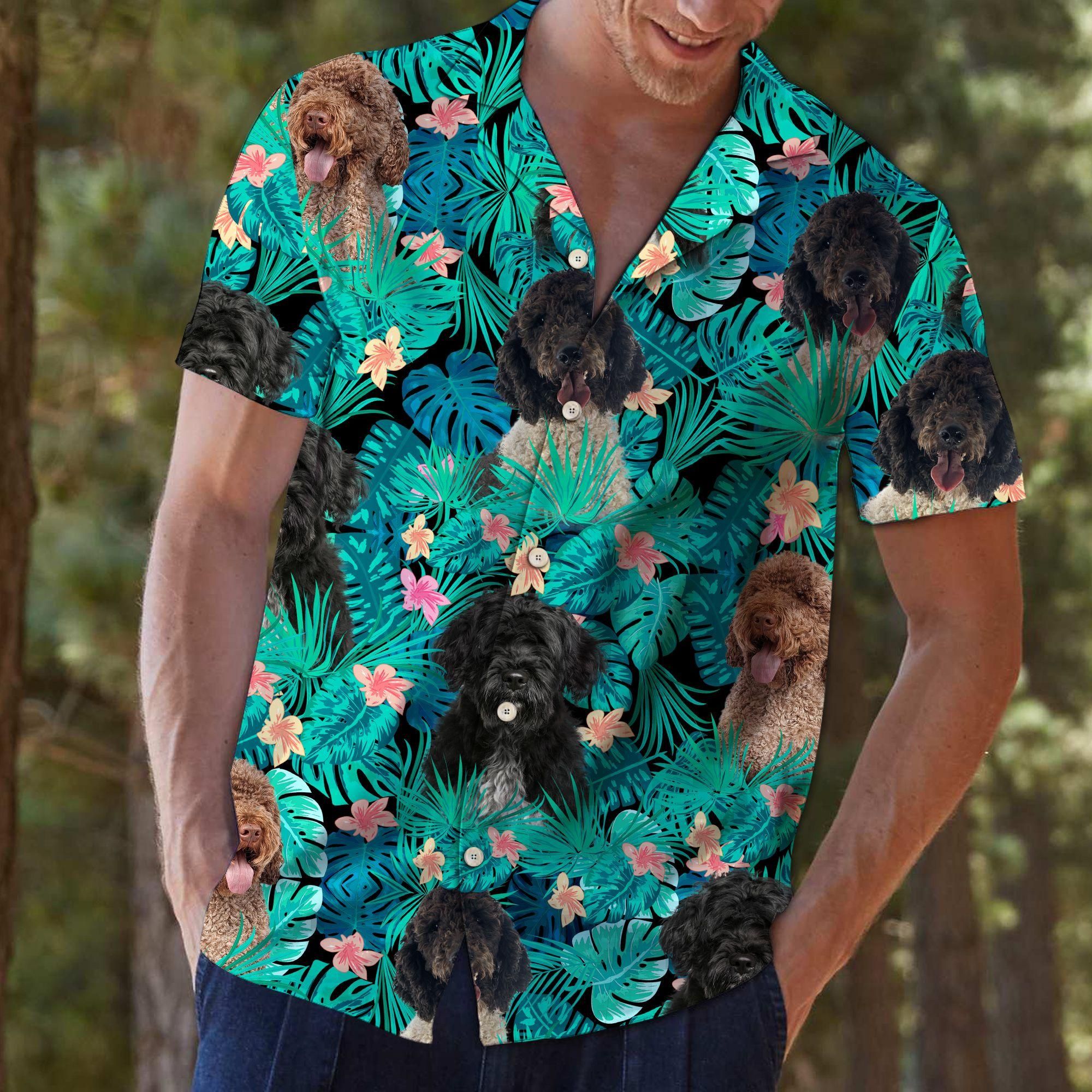 Portuguese Water Dog Tropical Aloha Hawaiian Shirt Colorful Short Sleeve Summer Beach Casual Shirt For Men And Women