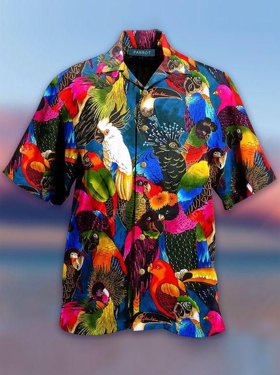 Printed Casual Leaves Men'S Floral Aloha Hawaiian Shirt Colorful Short Sleeve Summer Beach Casual Shirt For Men And Women