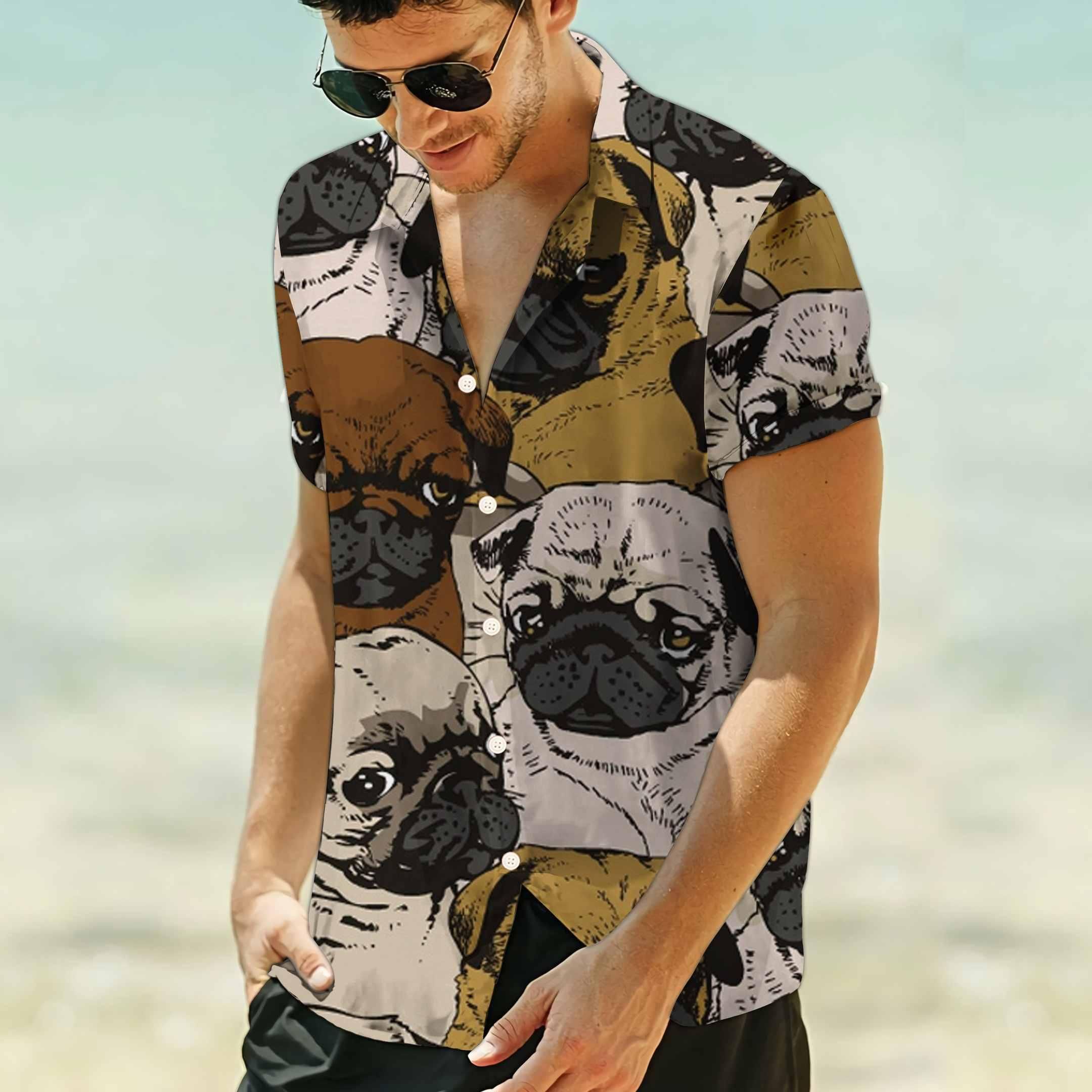 Pugs Life Aloha Hawaiian Shirt Colorful Short Sleeve Summer Beach Casual Shirt For Men And Women