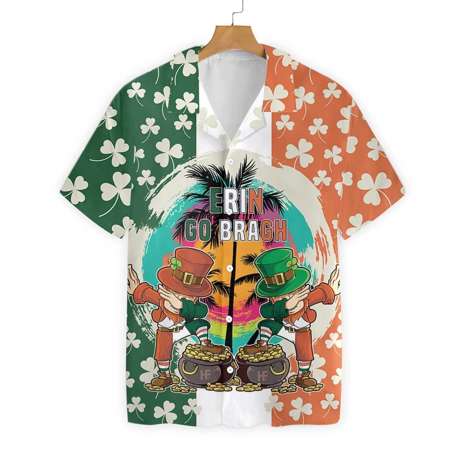 Saint Patrick'S Day Leprechaun Shamrock Irish Aloha Hawaiian Shirt Colorful Short Sleeve Summer Beach Casual Shirt For Men And Women