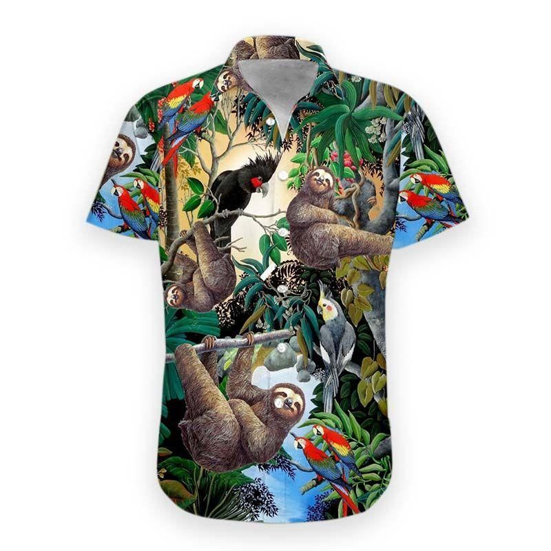 Sloth Aloha Hawaiian Shirt Colorful Short Sleeve Summer Beach Casual Shirt For Men And Women