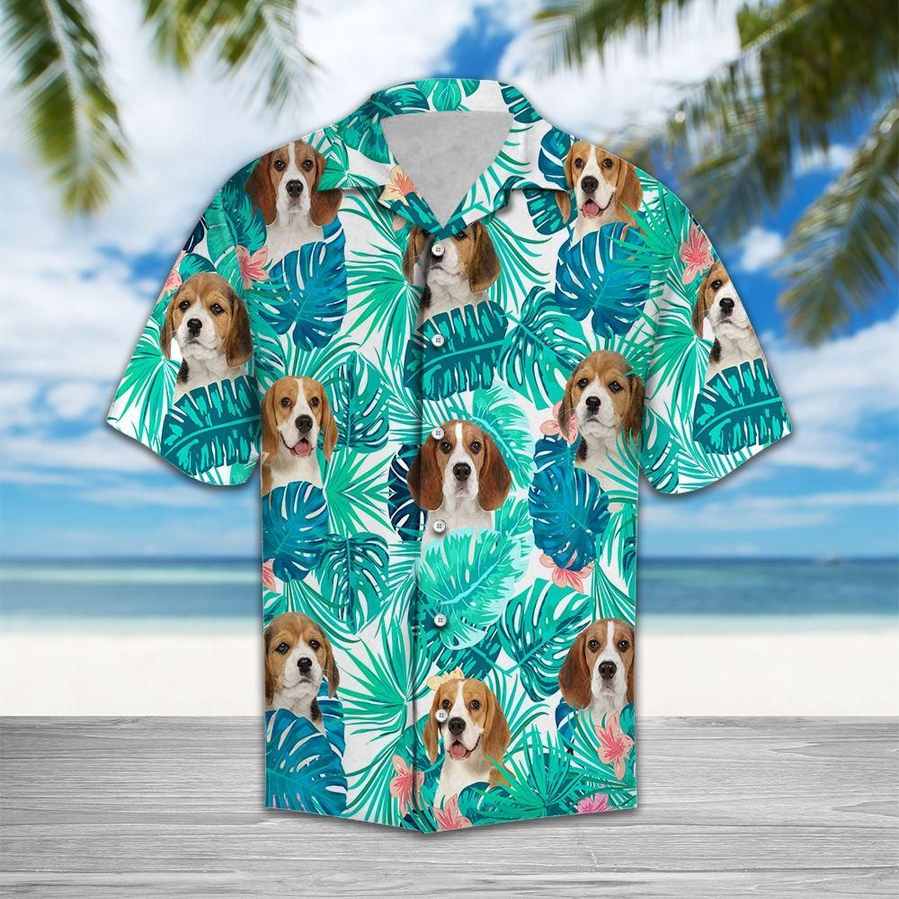 Tropical Beagle Aloha Hawaiian Shirt Colorful Short Sleeve Summer Beach Casual Shirt For Men And Women