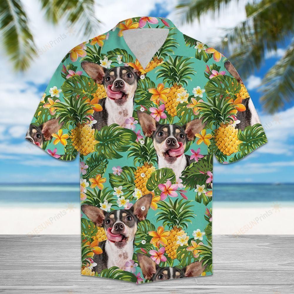 Tropical Pineapple Rat Terrier Aloha Hawaiian Shirt Colorful Short Sleeve Summer Beach Casual Shirt For Men And Women