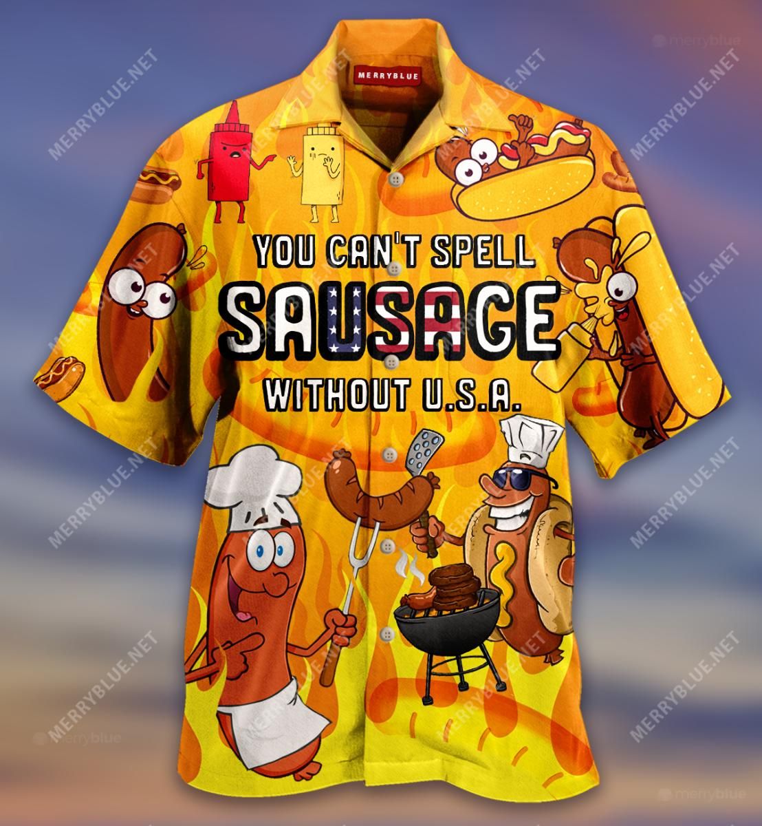 You Can'T Spell Sausage Without Usa Aloha Hawaiian Shirt Colorful Short Sleeve Summer Beach Casual Shirt For Men And Women