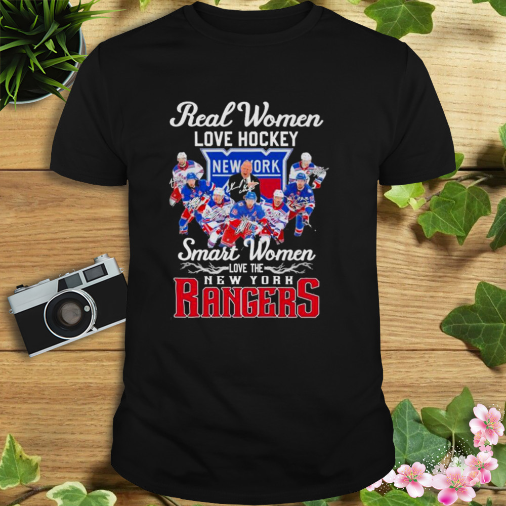 2023 real women love hockey smart women love the New York Rangers signatures shirt