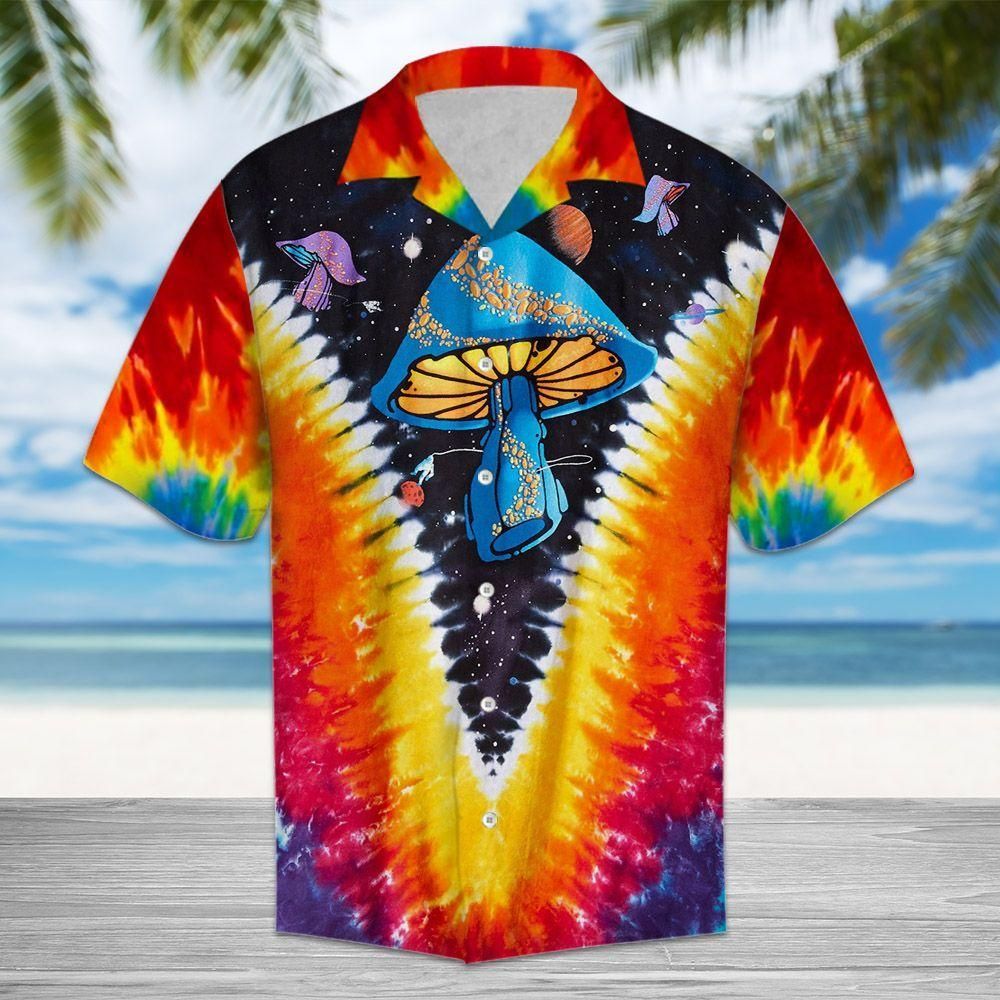 Amazing Hippie'S Mushroom Aloha Hawaiian Shirt Colorful Short Sleeve Summer Beach Casual Shirt For Men And Women