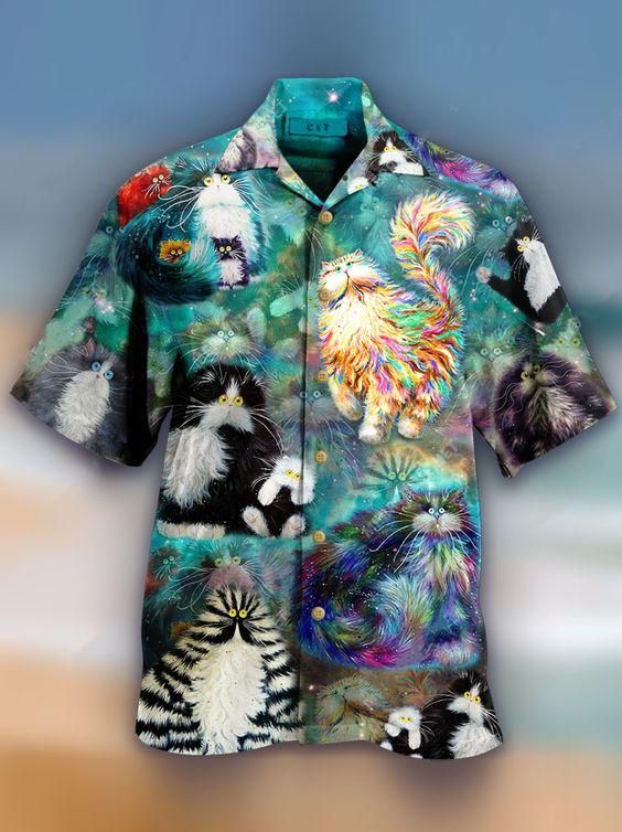 Animal Printed Men'S Floral Aloha Hawaiian Shirt Colorful Short Sleeve Summer Beach Casual Shirt For Men And Women