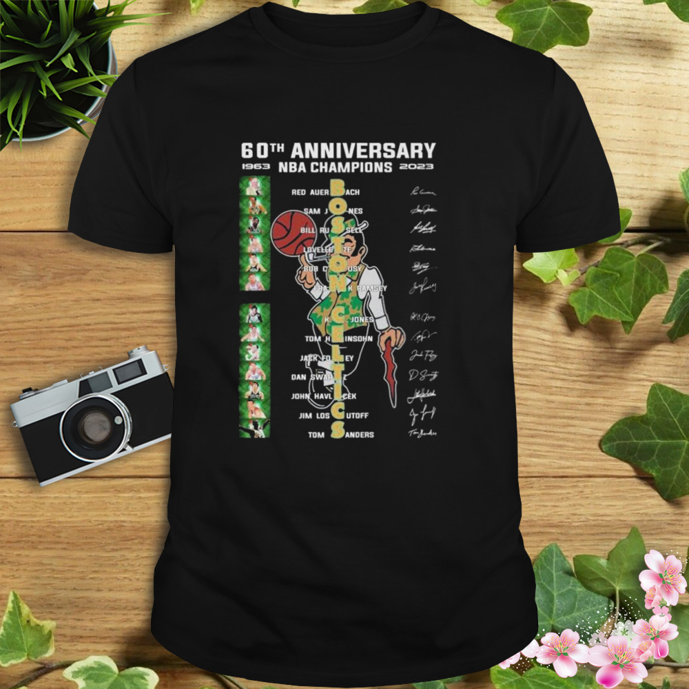 Boston Celtics 60th Anniversary NBA Champions 1963-2023 Signatures Shirt