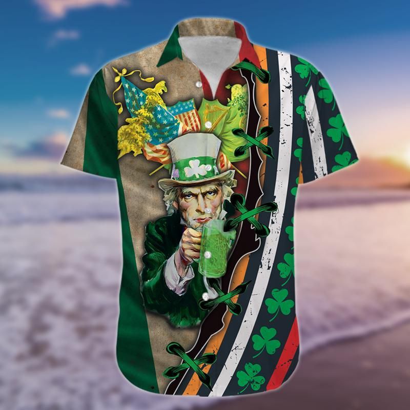 Drink Beer Saint Patrick'S Day Aloha Hawaiian Shirt Colorful Short Sleeve Summer Beach Casual Shirt For Men And Women