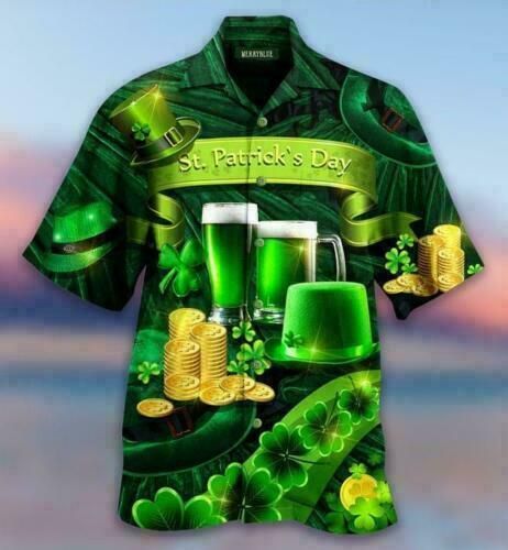 Green Beer St Patrick'S Day Aloha Hawaiian Shirt Colorful Short Sleeve Summer Beach Casual Shirt For Men And Women