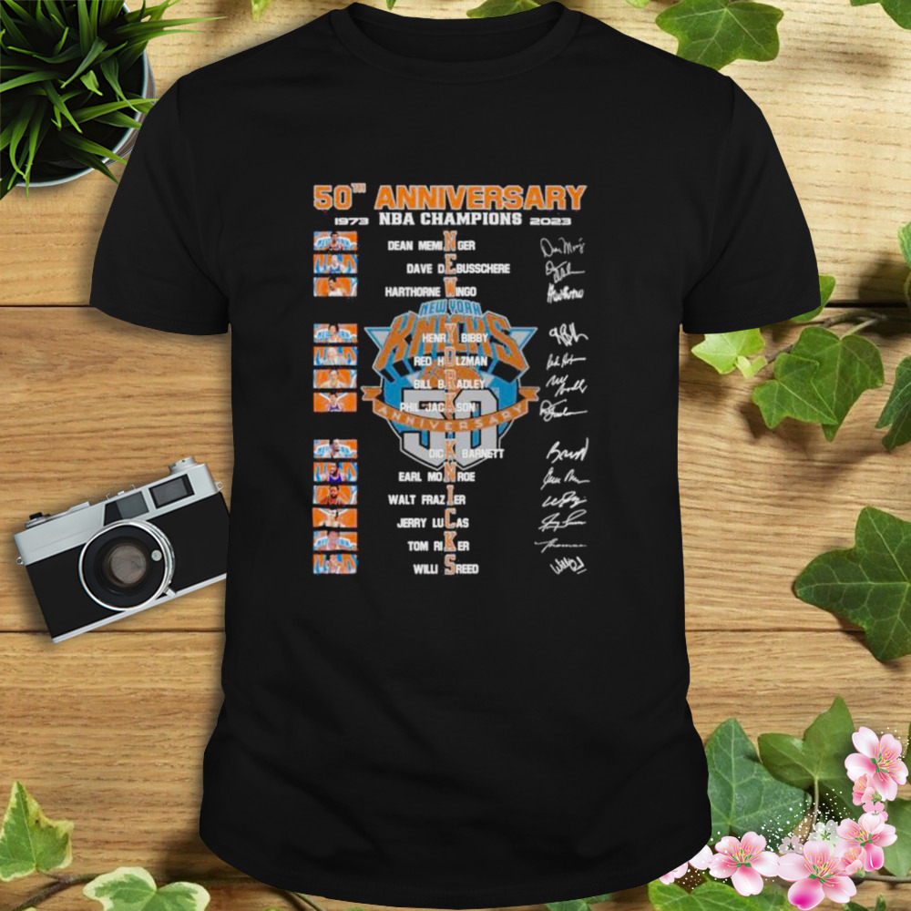 New York Knicks 50th anniversary 1973 – 2023 NBA champions roster shirt